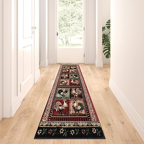 Estilo gallo alfombra alfombra corredor 2 pies 2 pulgadas x 7 pies 2 pulgadas diseño L379