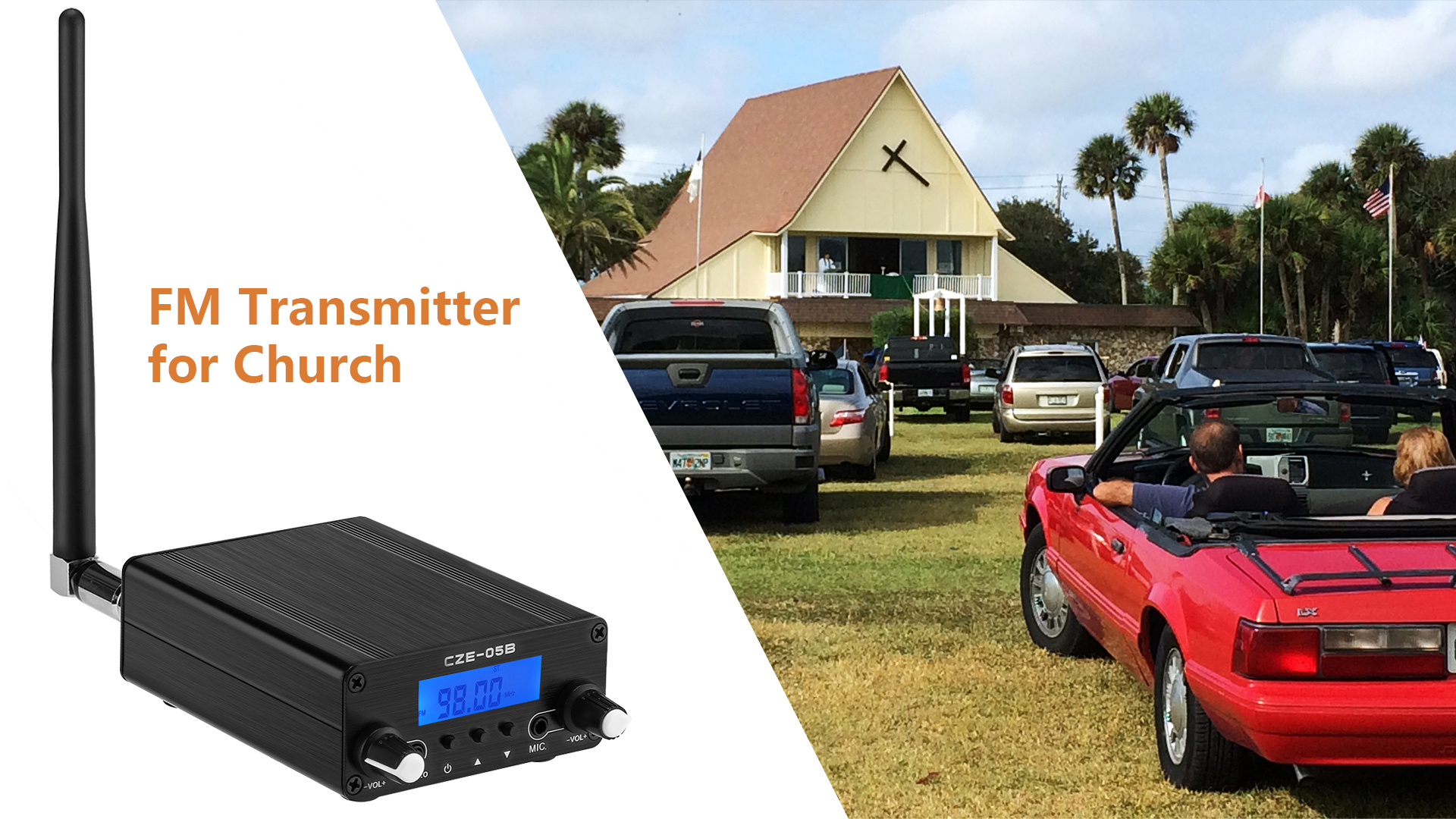Émetteur FM pour église, mini station de radio stéréo longue portée