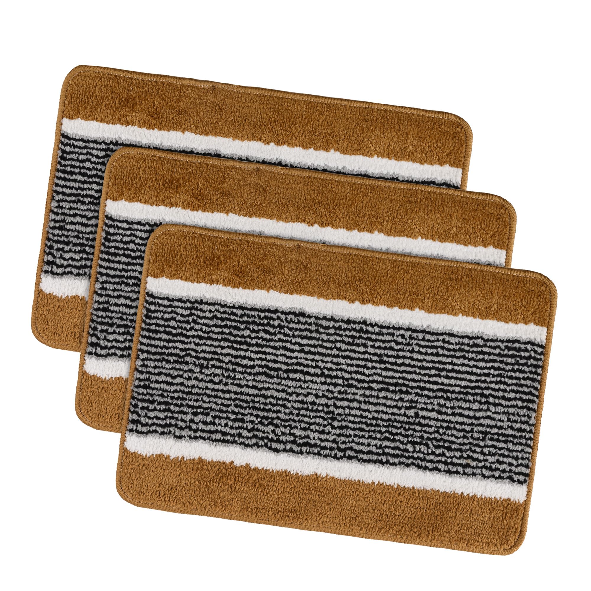 Kuber Industries Pack of 3 Anti-Skid Water-Absorbent Door Mats for Home | 16x24 Inch Durable Main Entrance Footmats for Bathroom, Living Room & Office | Micro Wings Lining - Golden (B0DH2FX9KJ) Amazon Price History, Amazon Price Tracker