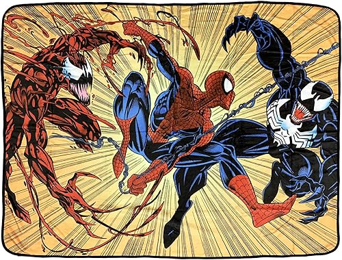 Marvel Spider-Man Maximum Carnage and Venom - Manta de forro polar de franela súper suave y ligera, 45 x 60 pulgadas