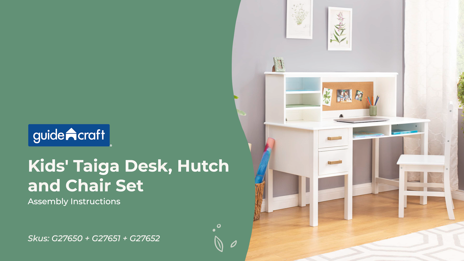 Amazon.com: Guidecraft Taiga Kids Desk and Chair Set with Hutch