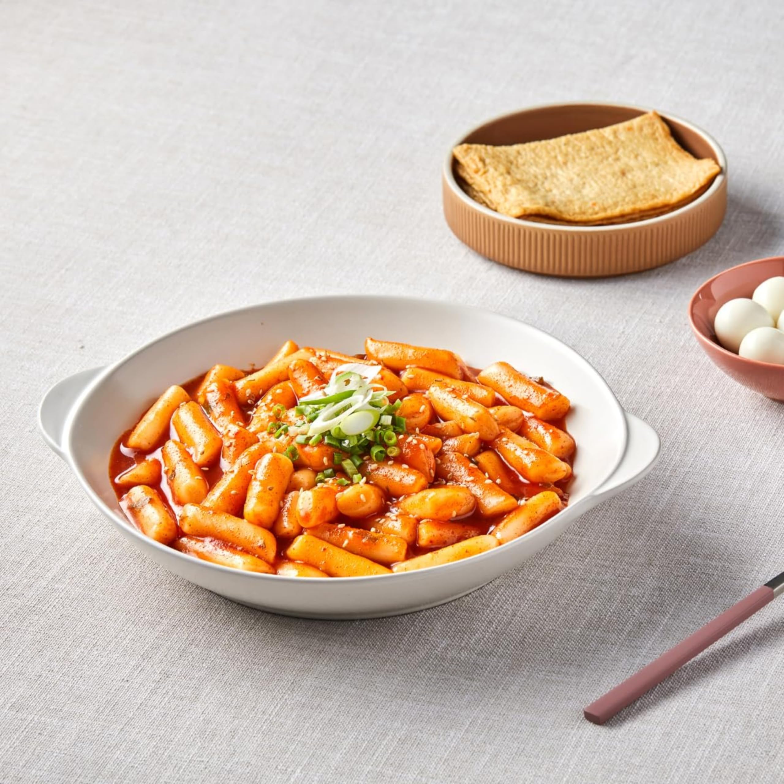 Tteokbokki Topokki - Rice Cake Pasta gruesa de arroz - Coreano Tradicional - Pasteles de Arroz en Bastones - Sin Gluten - Pack Laborawi (1200g)