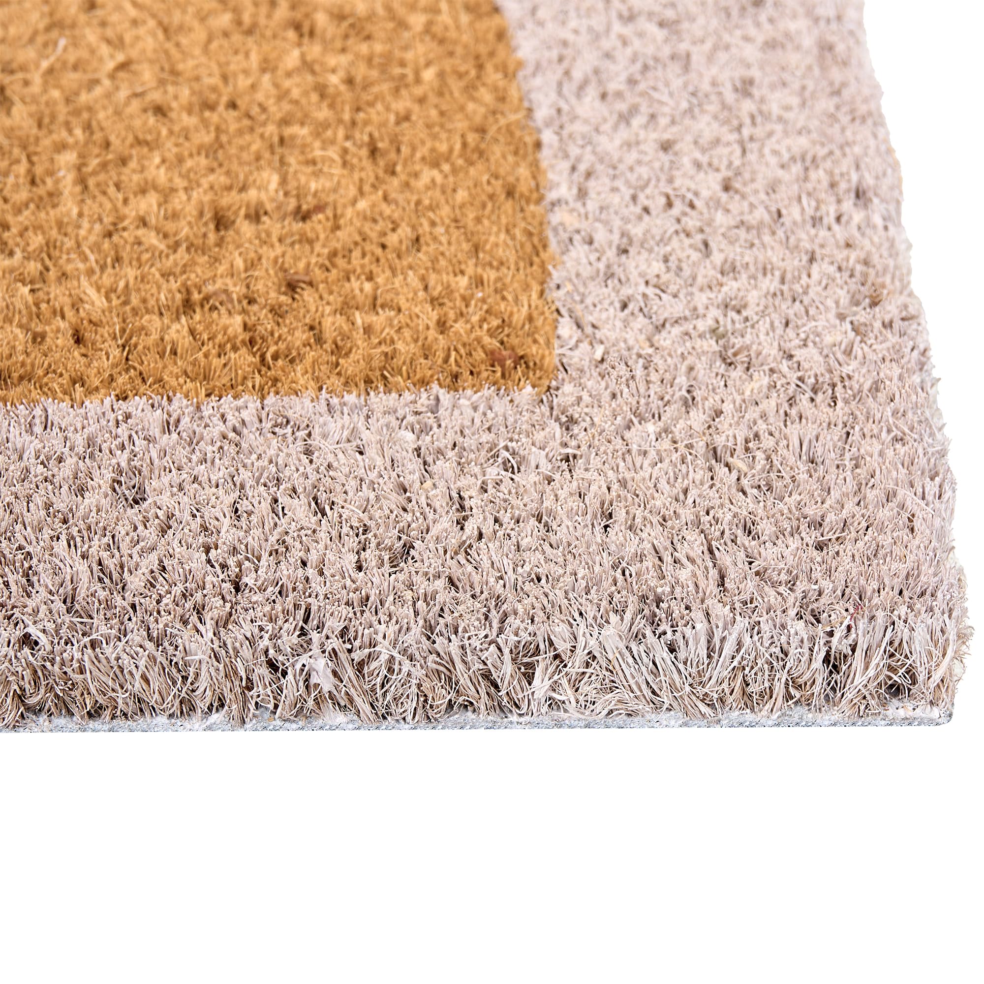 Beliani Paillasson en Fibre de Coco 45 x 75 cm Dessus Antidérapant en PVC Naturel Buhi