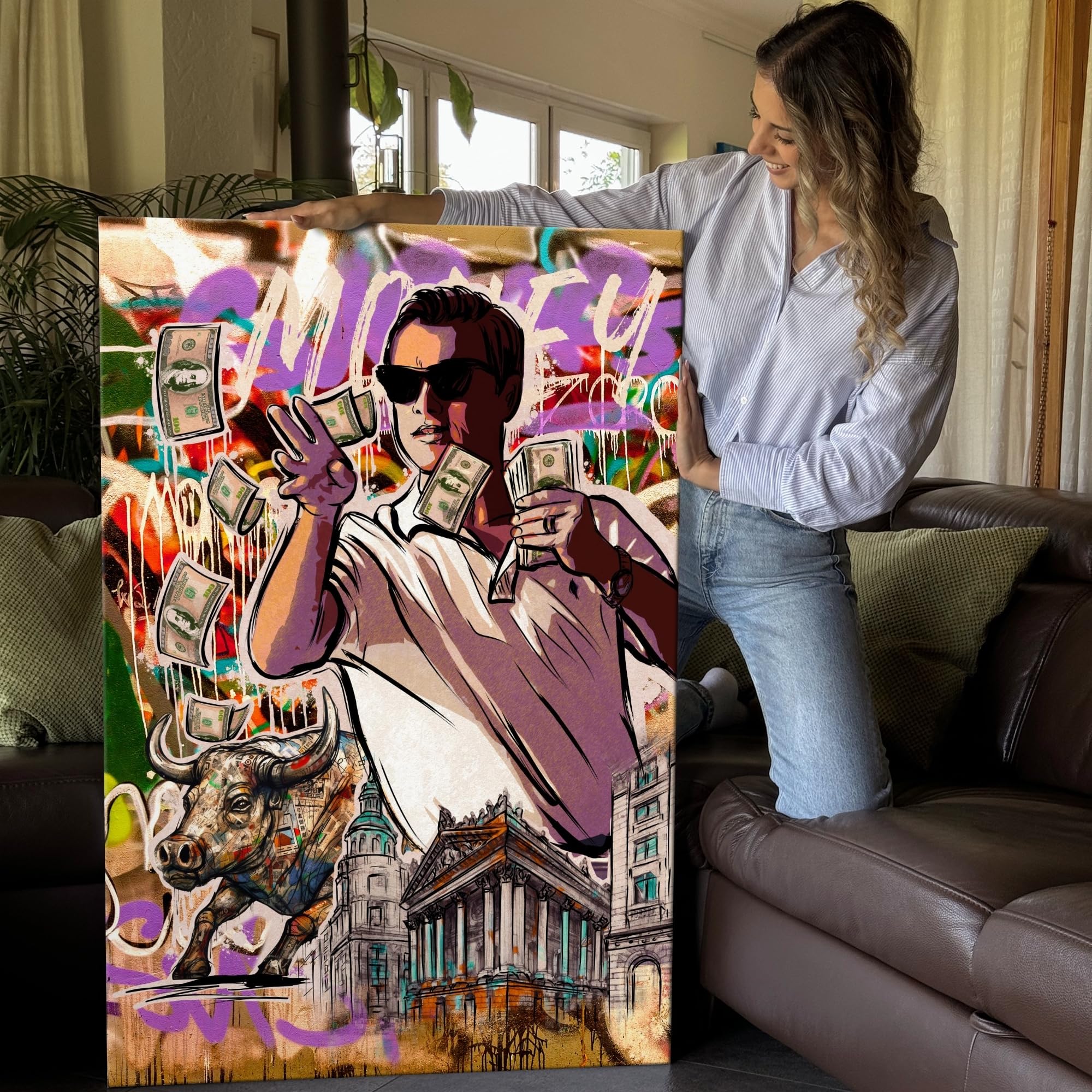 Artmazing | Poster da parete motivazionale | Wolf Of Wall Street, immagini motivazionali | Quadro su tela XXL | Immagini appartamento | Tela motivazione | Wolf of Wall Street | Leonardo DiCaprio