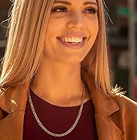 Vista 9 de LIFETIME JEWELRY Diamond Cut Edge Curb Link Chain Necklace 24k Real Gold Plated