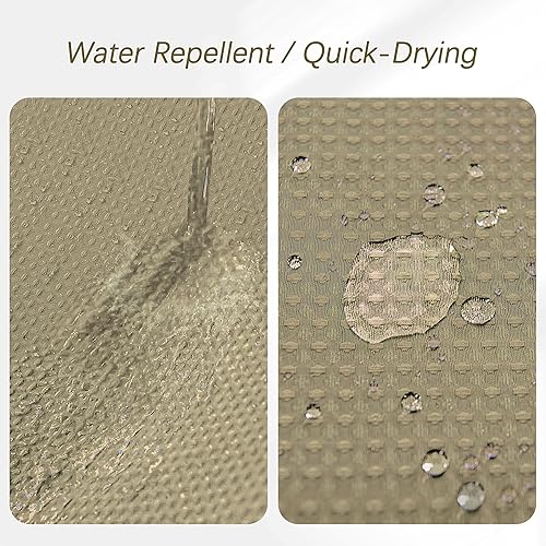 Miniatura 9 de Cortina de ducha blanca de 256 GSM, repelente al agua, tela resistente, lavable a máquina, juego de cortina de ducha de calidad de hotel con 12