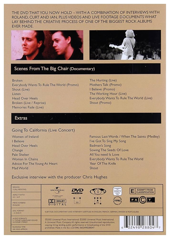 その他 Scenes from the Big Chair DVD Tears for Fears: Scenes from the Big Chair [Import]: Amazon