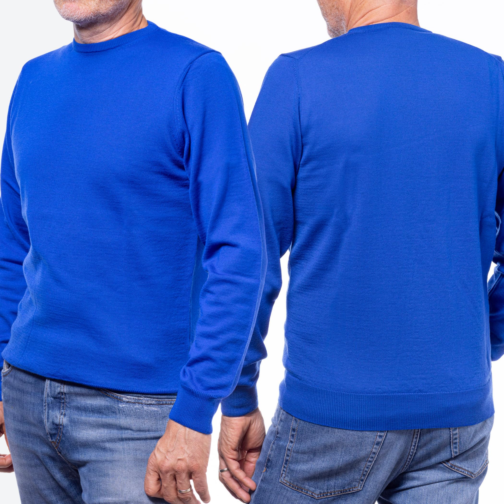 Maglione Uomo 100% Lana Merino, Morbido | Caldo e Traspirante in Maglia Rasata – Girocollo Elegante e Versatile per Ogni Occasione – Idea Regalo con Confezione Inclusa