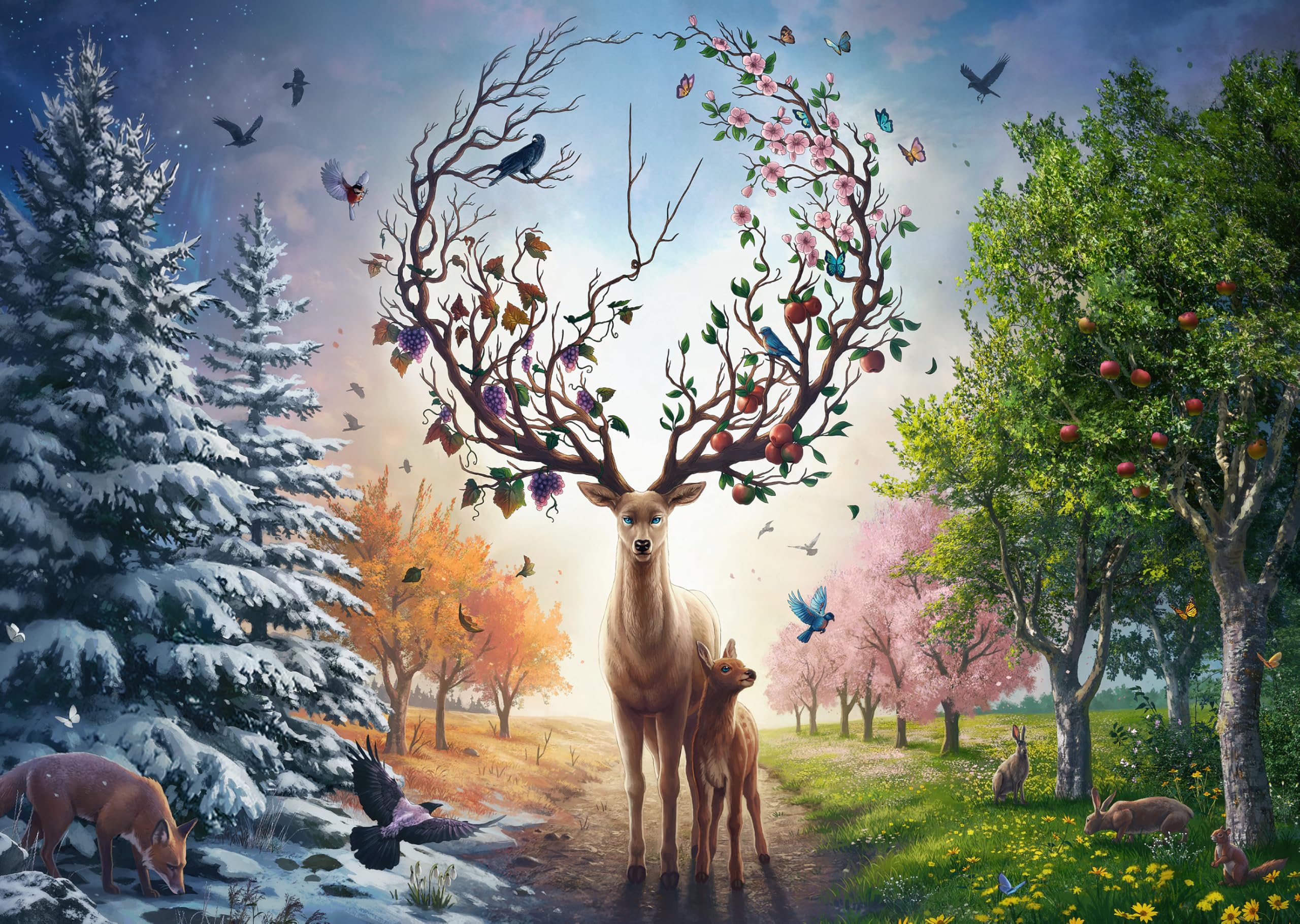 Ravensburger 12001088 - Magical Deer - 1000 pieces jigsaw puzzle - For adults and kids age 14 years up, animal