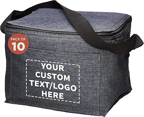 Miniatura 1 de Juego de 10 bolsas de almuerzo aisladas personalizadas, paquete personalizado a granel, perfecta para el trabajo, viajes, eventos al aire libre,