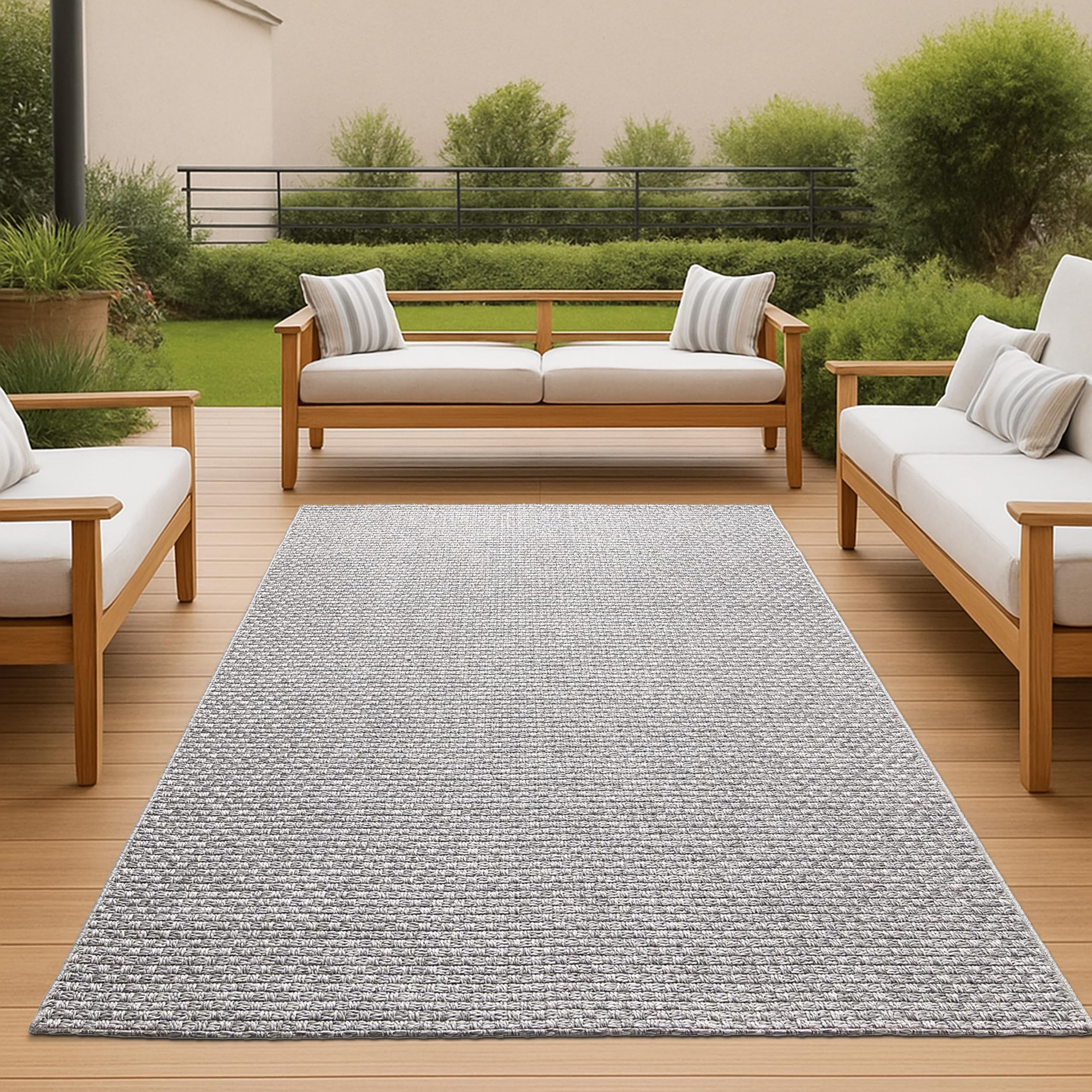 Teppich-Traum Outdoor Teppich Flachgewebe Grau 240x340 cm