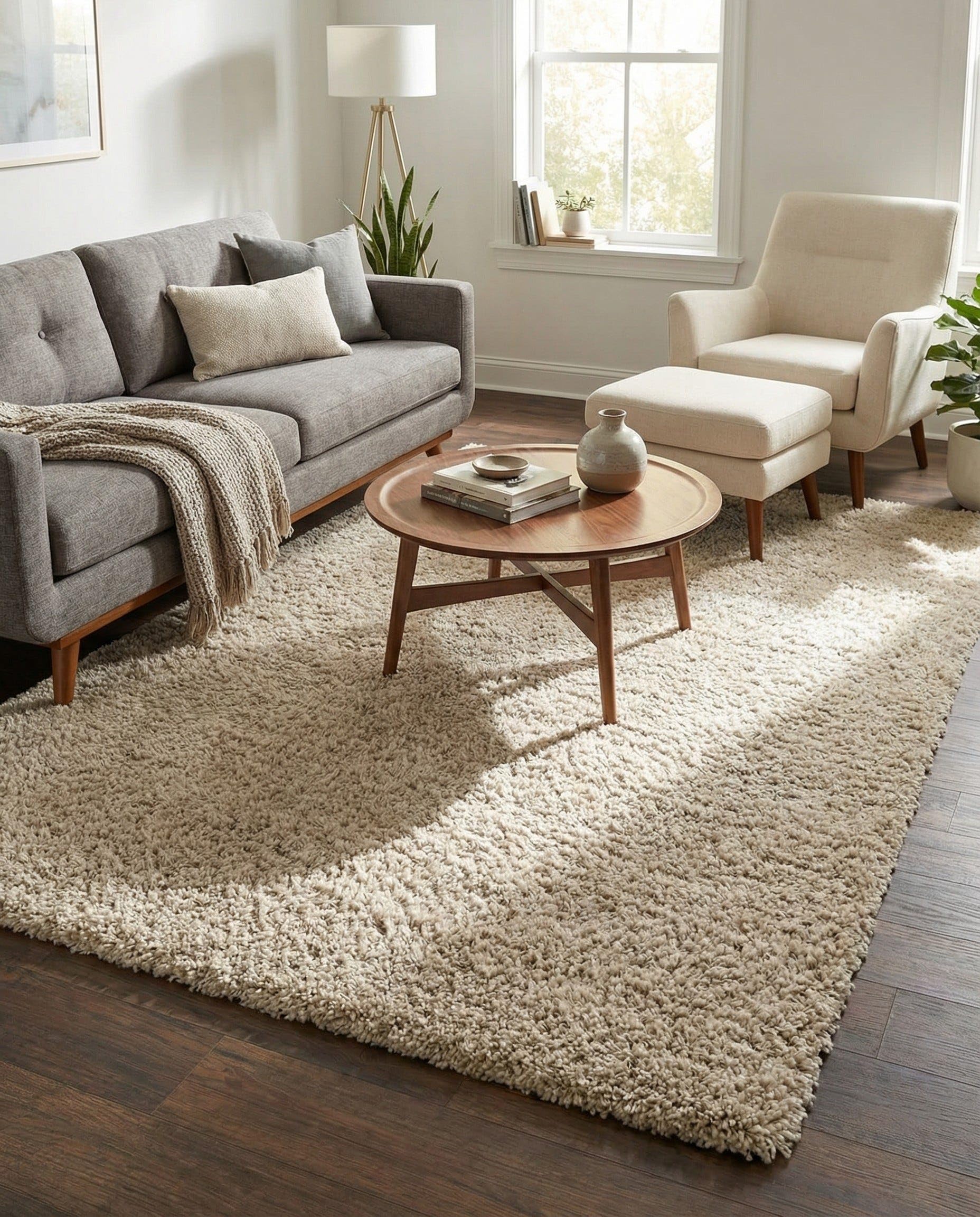 Amazon.com: Rugs.com - Zermatt Shag Rug – 6' 1 x 9' Linen Shag Rug