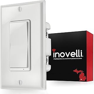 Z-Wave Switch (On/Off) + Built-In Z-Wave Repeater (zwave plus) | In-Wall Light Switch (Paddle) works with Samsung SmartThings & Wink Hub | Easy 3 & 4-Way Solution (No Add-On Needed) | Inovelli