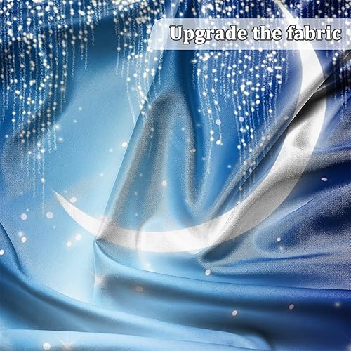 Miniatura 5 de Renaiss Twinkle Twinkle - Telón de fondo de estrella pequeña para sesión de fotos, 10 x 8 pies, media luna, brillante, cielo nocturno, purpurina