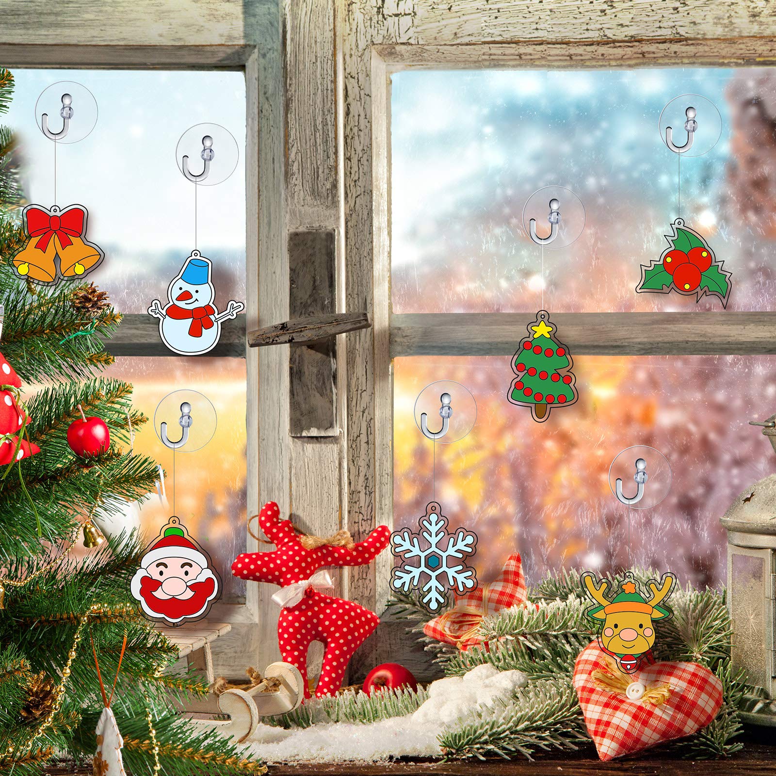 Amazon.co.jp: 24ピース クリスマスクラフト 子供用 サンキャッチャー