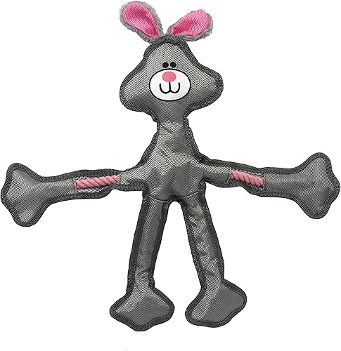 Multipet 43324-1 Skele-Ropes - Juguete de animales, conejo, 15 pulgadas, color blanco