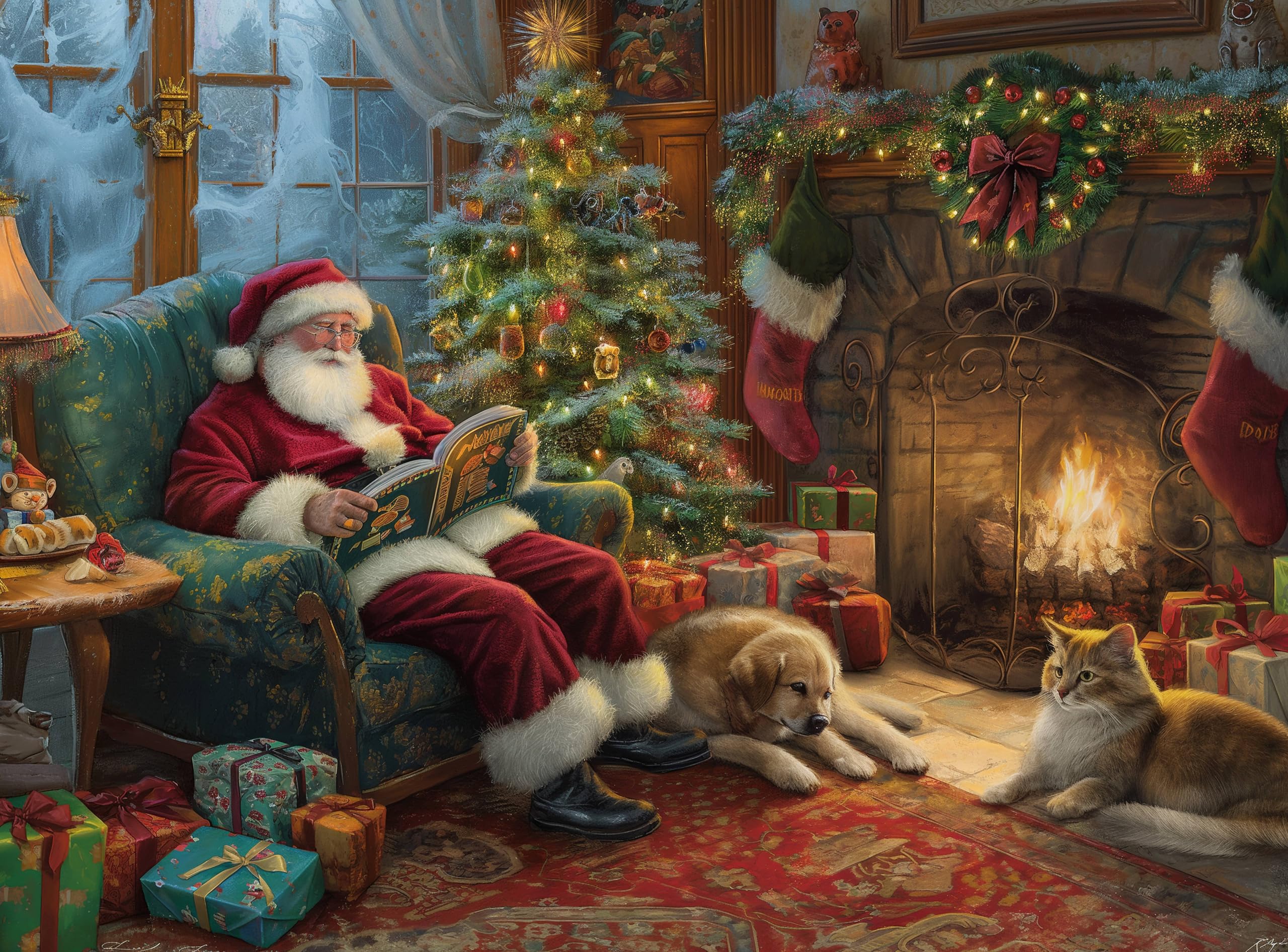 Jigsaw Puzzles 1000 Pieces for Adults or Families Pieces Fit Together Perfectly (Christmas-House)