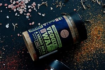 Veggie War BBQ Veggie Rub - توابل خضروات طبيعية 100٪ - مزيج مذهل من التوابل لأطباق الخضروات المثالية - جرة كبيرة (170 جم)