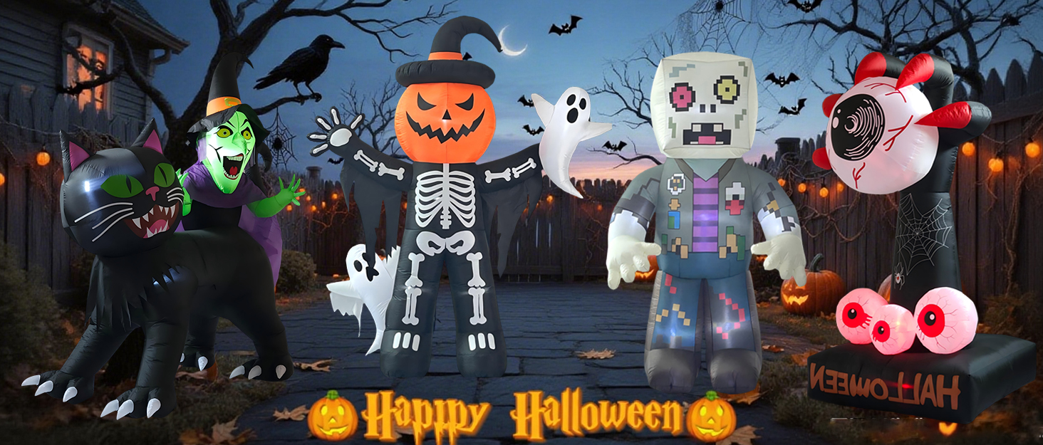 Amazon.com: LANGXUN 8ft Pixel Zombie 2025 Halloween Inflatable