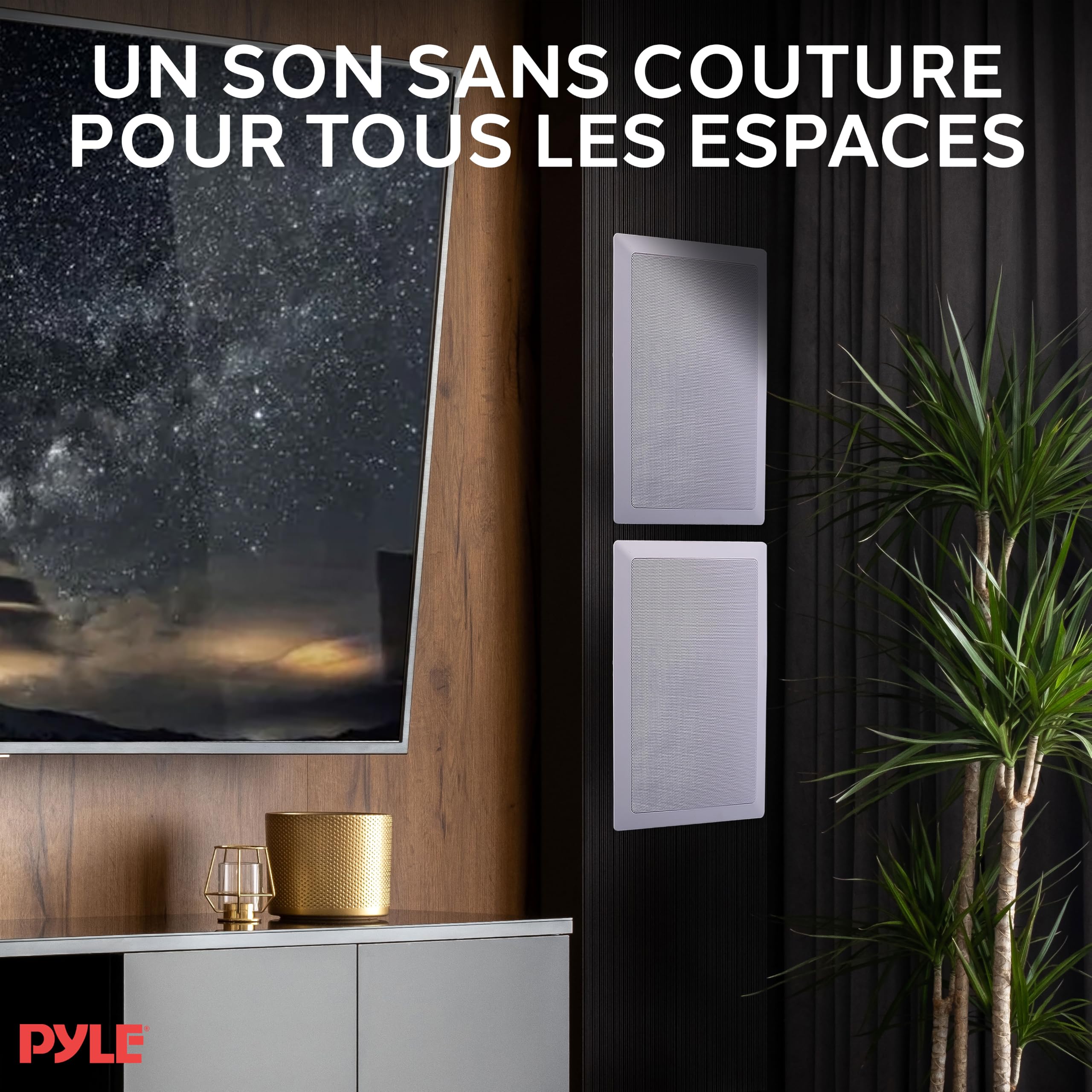 Pyle Enceintes Encastrables Murales Plafond 13,3 cm 150W Paire Blanche