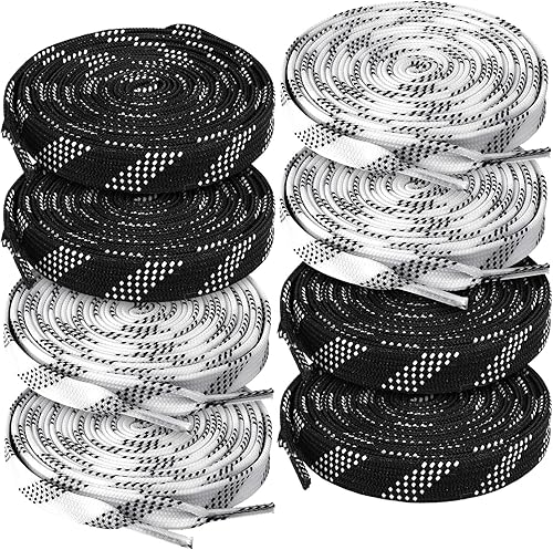 Miniatura 8 de Yingzhao 4 Pairs Waxed Hockey Skate Laces Hockey Laces Wide Ice Skate Lace Strap Ice Hockey Skate Accessories for Ice Hockey, Roller Skates, Adults