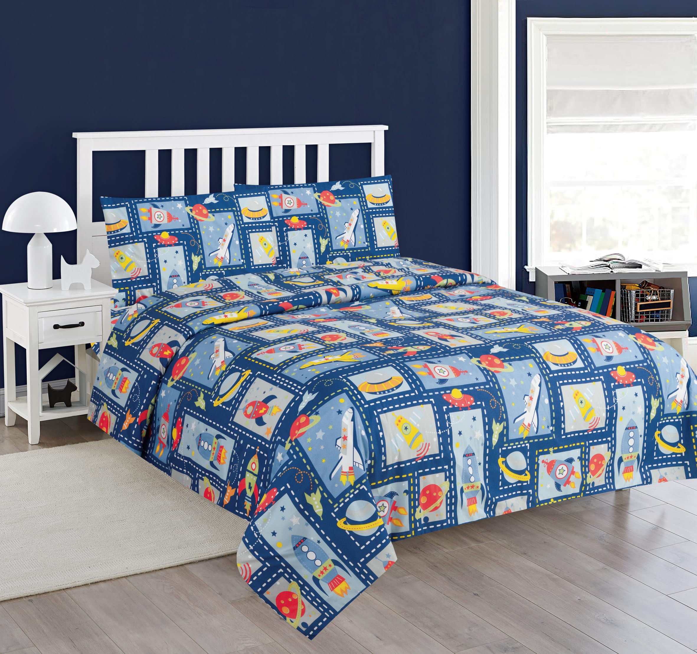 Comfy Deal Hight Thread Count Super Soft Microfiber Kid Breathable Bed Sheet Set with Pillowcase Flat and Fitted