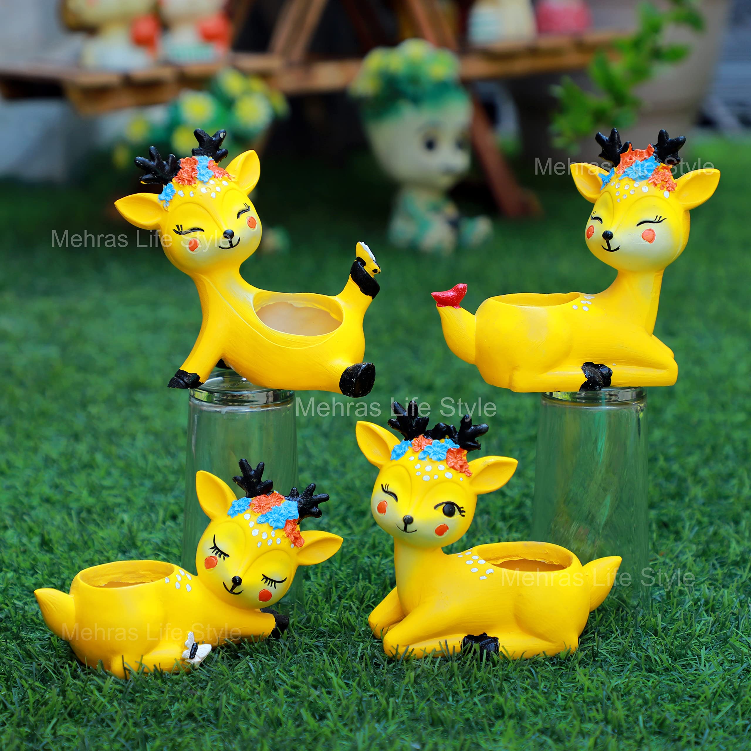 The MLS Resin Pot Combo Set of 4 Deer Animal Modern Design Handmade Beauty Enhancer Design & Planter Unique Design Succulent Pots polyresin Pots (B09C8FN4CY) Amazon Price History, Amazon Price Tracker