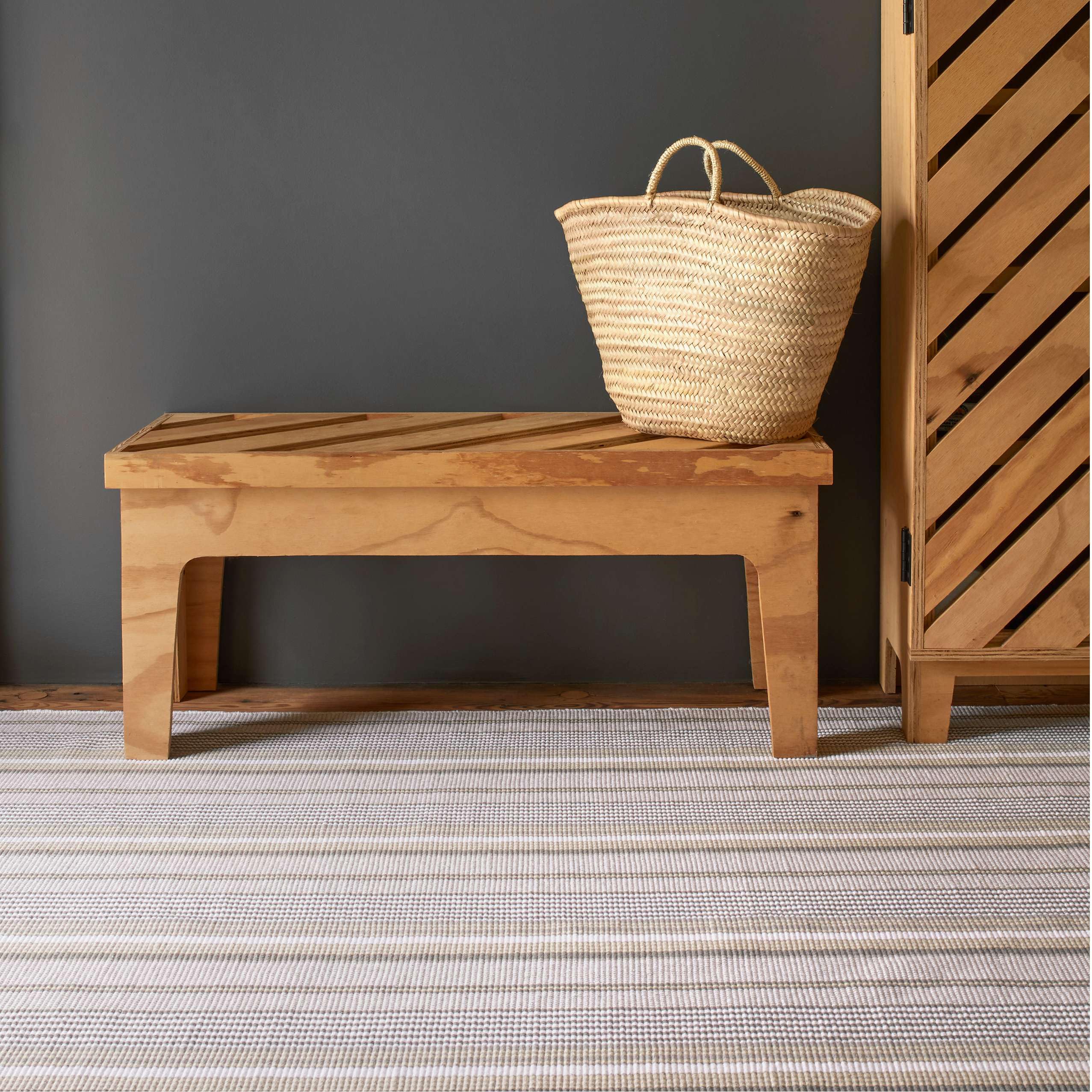 Dash and Albert Gradation Ticking Cotton Area Rug 6' x 9' Grey