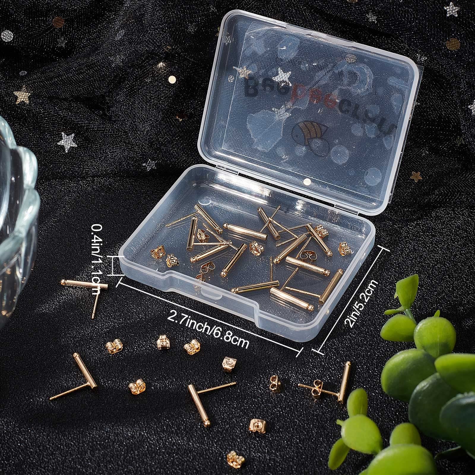 Beebeecraft 20 pz 18k Placcato Oro Orecchini 925 Spille in Argento Sterling, Perni per Orecchini Rotondi Piatti con Passante e Schienali per Orecchini A Farfalla per Gioielli Fai-da-Te