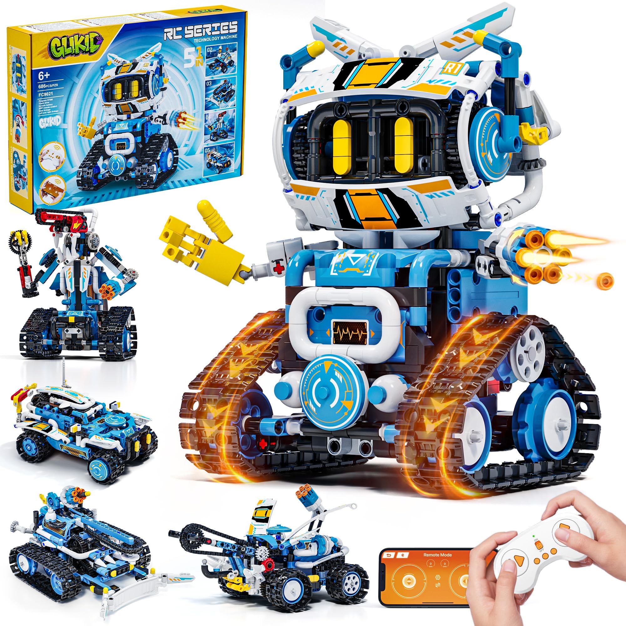 Amazon.com: Glikid 5 in 1 STEM Robotics Kit for Kids 8-12, APP
