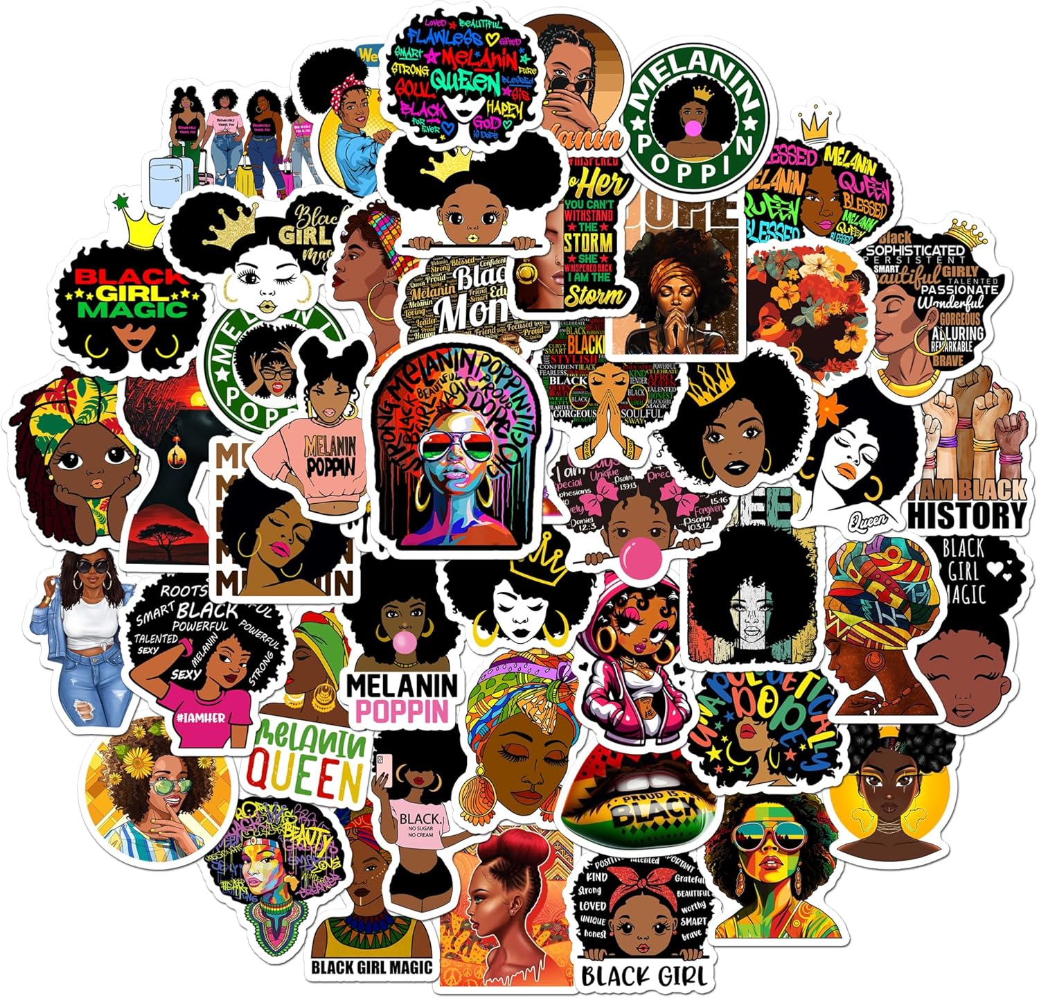 Black Girls Queen Stickers 50