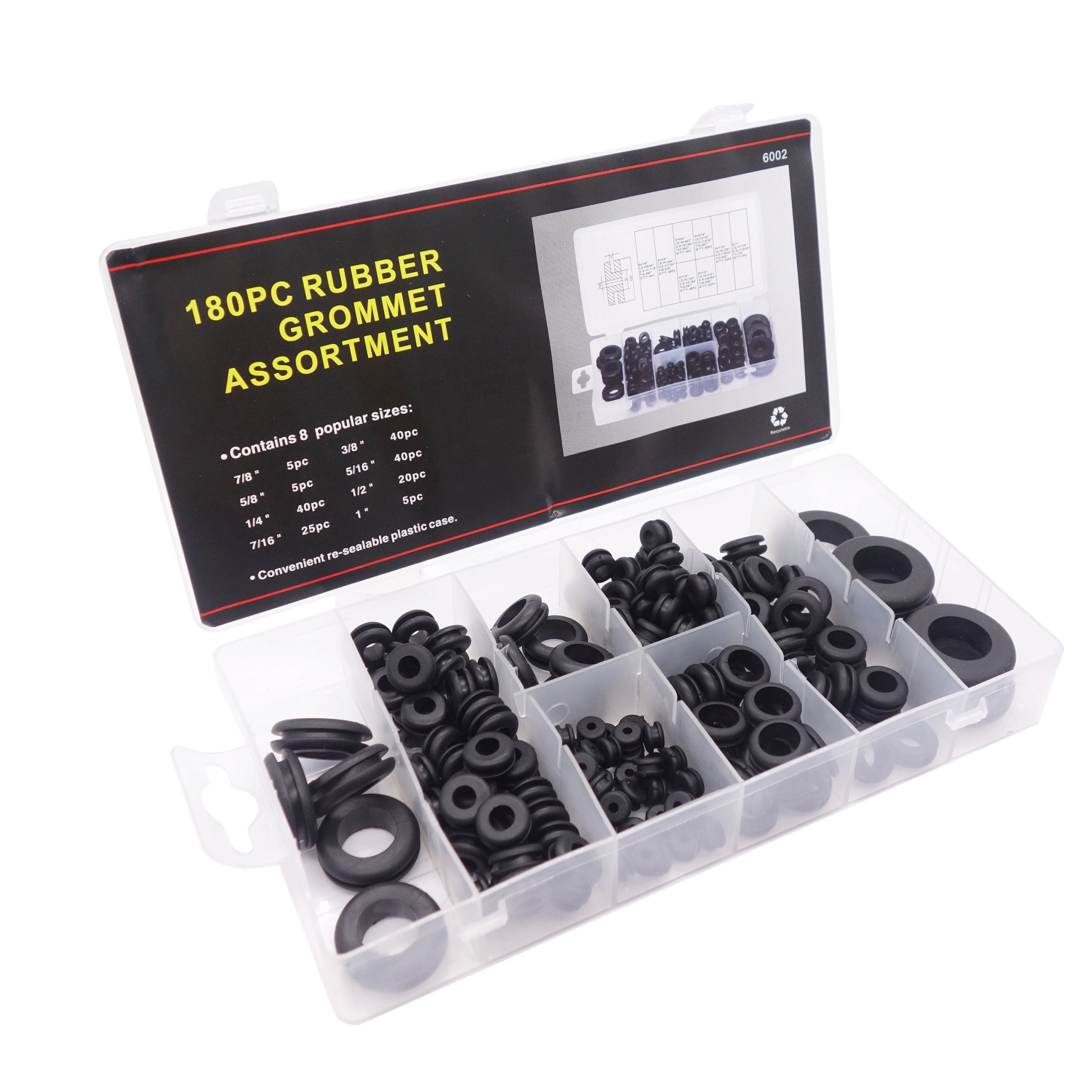 Kit 250 Pezzi Passacavi In Gomma - Con E Senza Foro | Per Cablaggi, Guarnizioni E Isolamenti - Foto 6