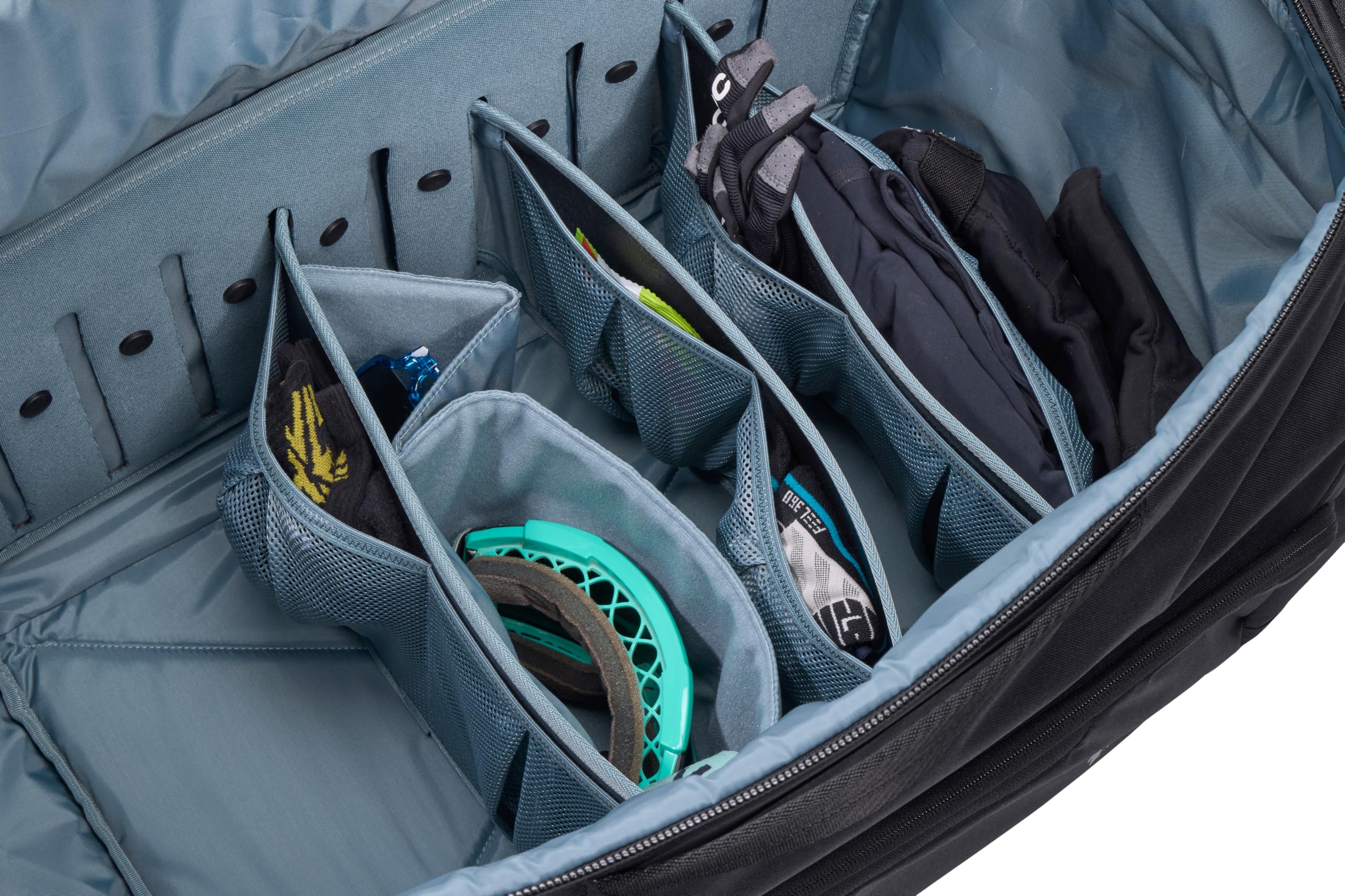 Thule RoundTrip MTB Duffel 70L, se Adapta a Equipo de Descenso y más, Paneles divisores Ajustables, organización de artículos pequeños, Correas de Mochila integradas