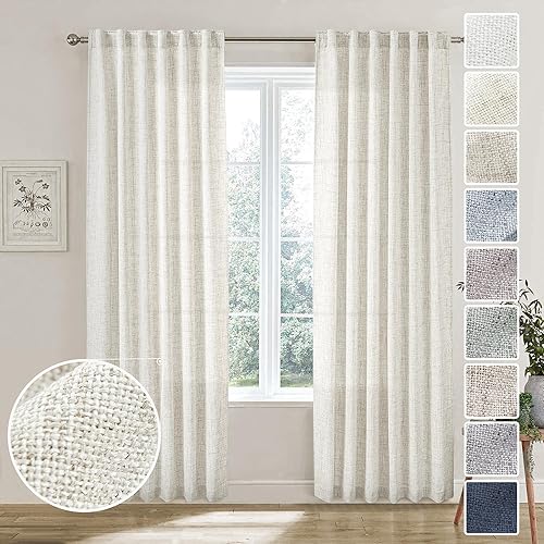 Miniatura 58 de Cortinas verde oliva de 108 pulgadas, 2 paneles para sala de estar, semitransparentes, reductoras de luz, aireadas, modernas, elegantes, extra Verde