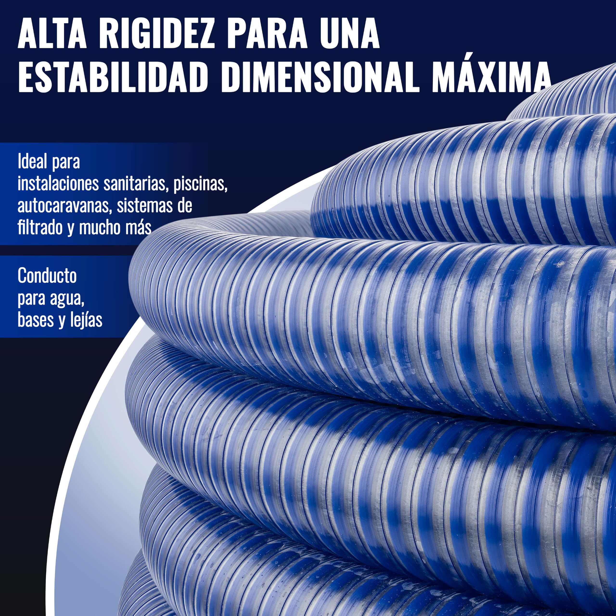 Poppstar PVC Manguera de aspiración 1" Manguera de succión para agua (20m diámetro interior 25mm / diámetro exterior 32mm, hasta 8 bar) resistente a rayos UV, resistente al vacío y a la presión
