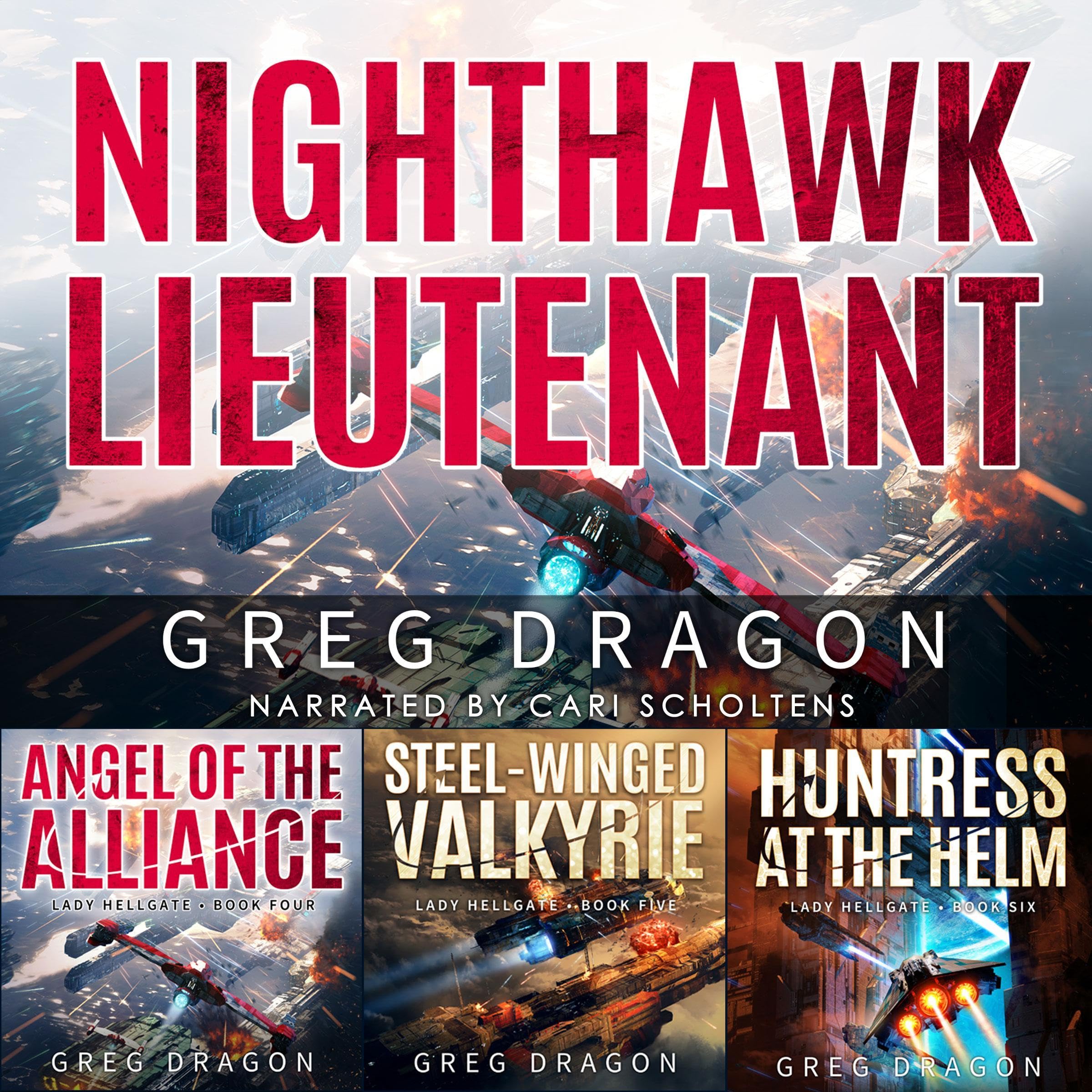 Cover art for Nighthawk Lieutenant: Lady Hellgate Books 4-6