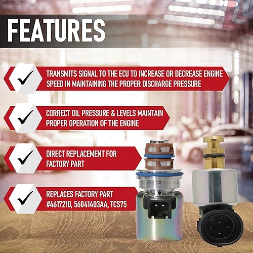 Miniatura 2 de Sensor de presión de transmisión y kit de solenoide de presión de gobernador - Reemplaza 4617210, 56041403AA - Compatible con Dodge, Ram y Jeep -