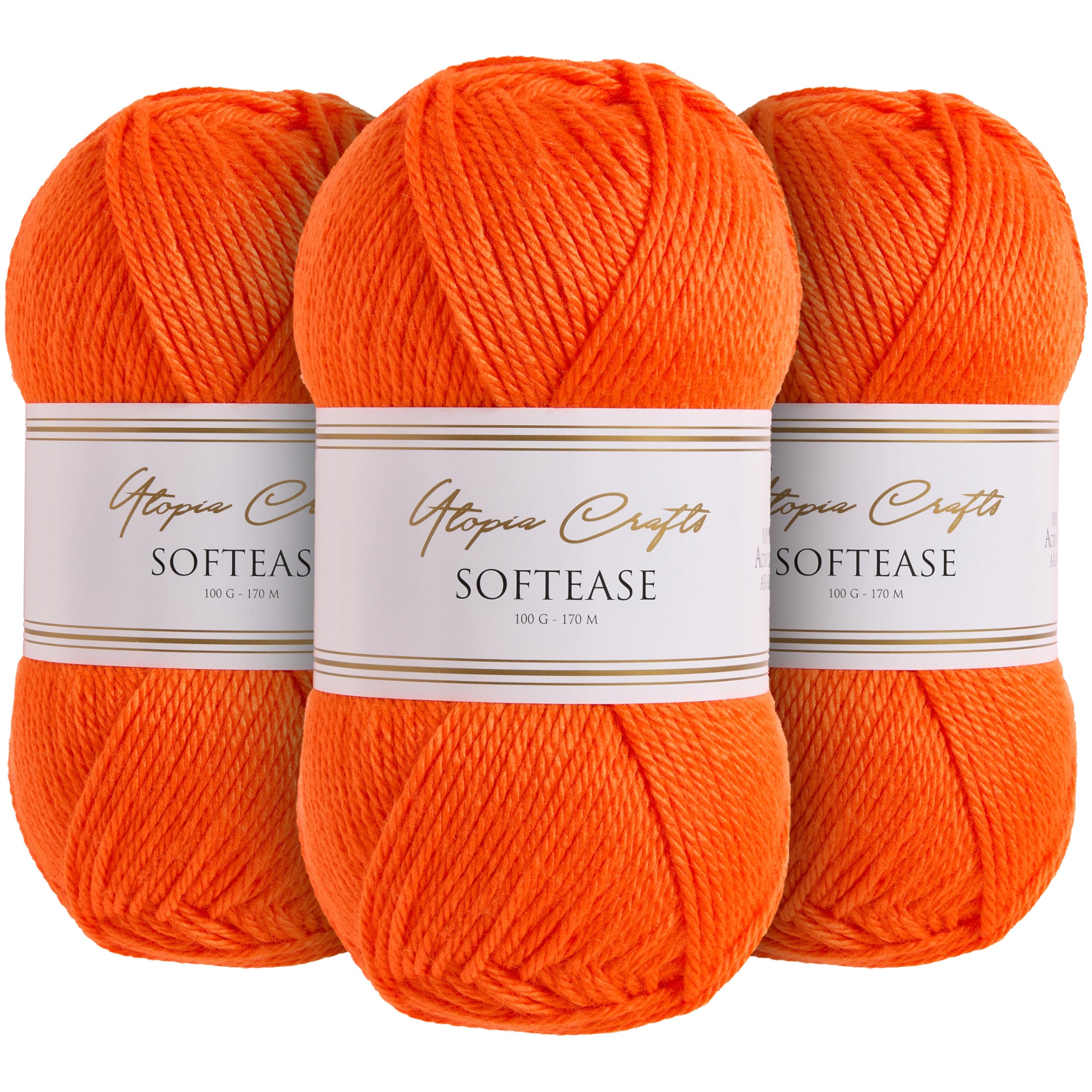 Utopia Crafts Softease Knitting and Crochet Yarn 3X 100g (Rustic Peach)