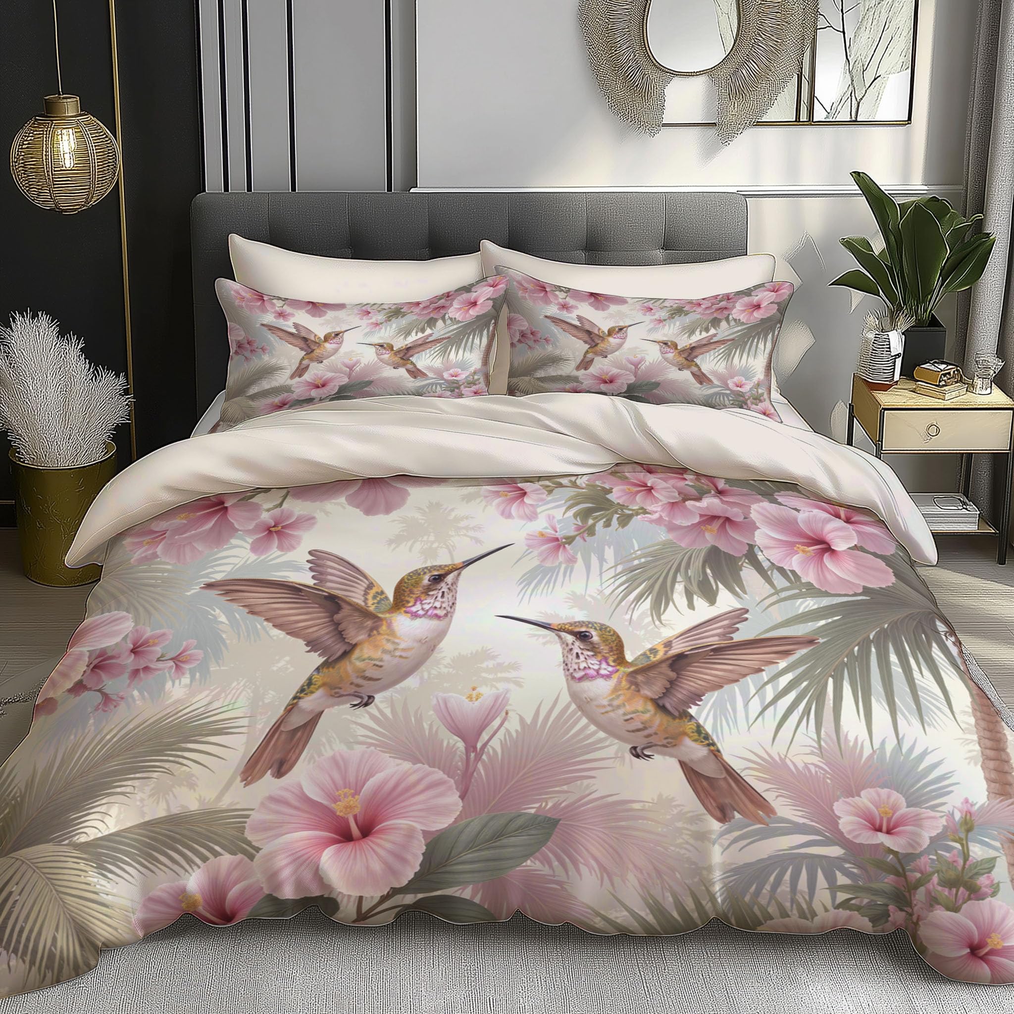 Housse de couette colibri tropicale pour transformer votre chambre en oasis
