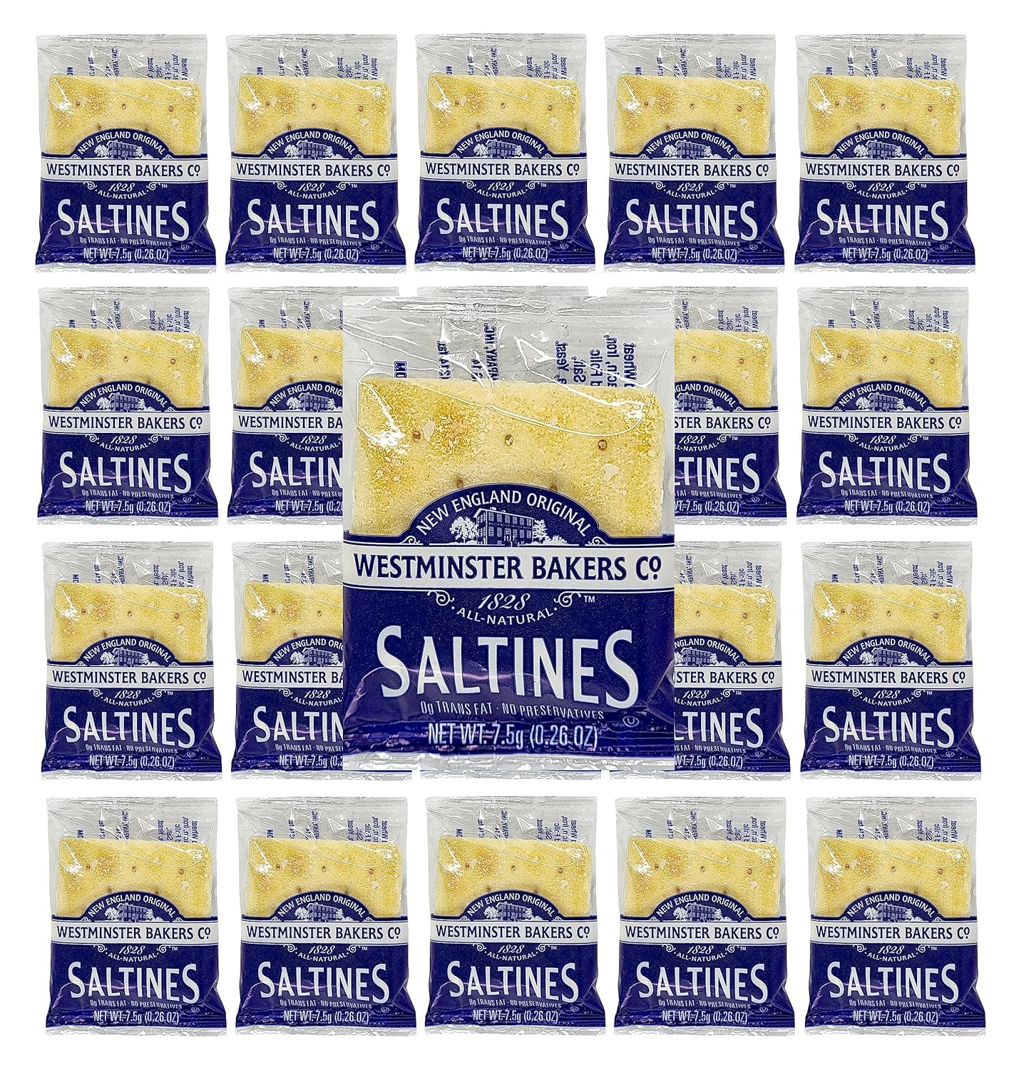 Westminster New England Style Saltine Cracker - 2 Crackers Per Pouch (Pack of 50)