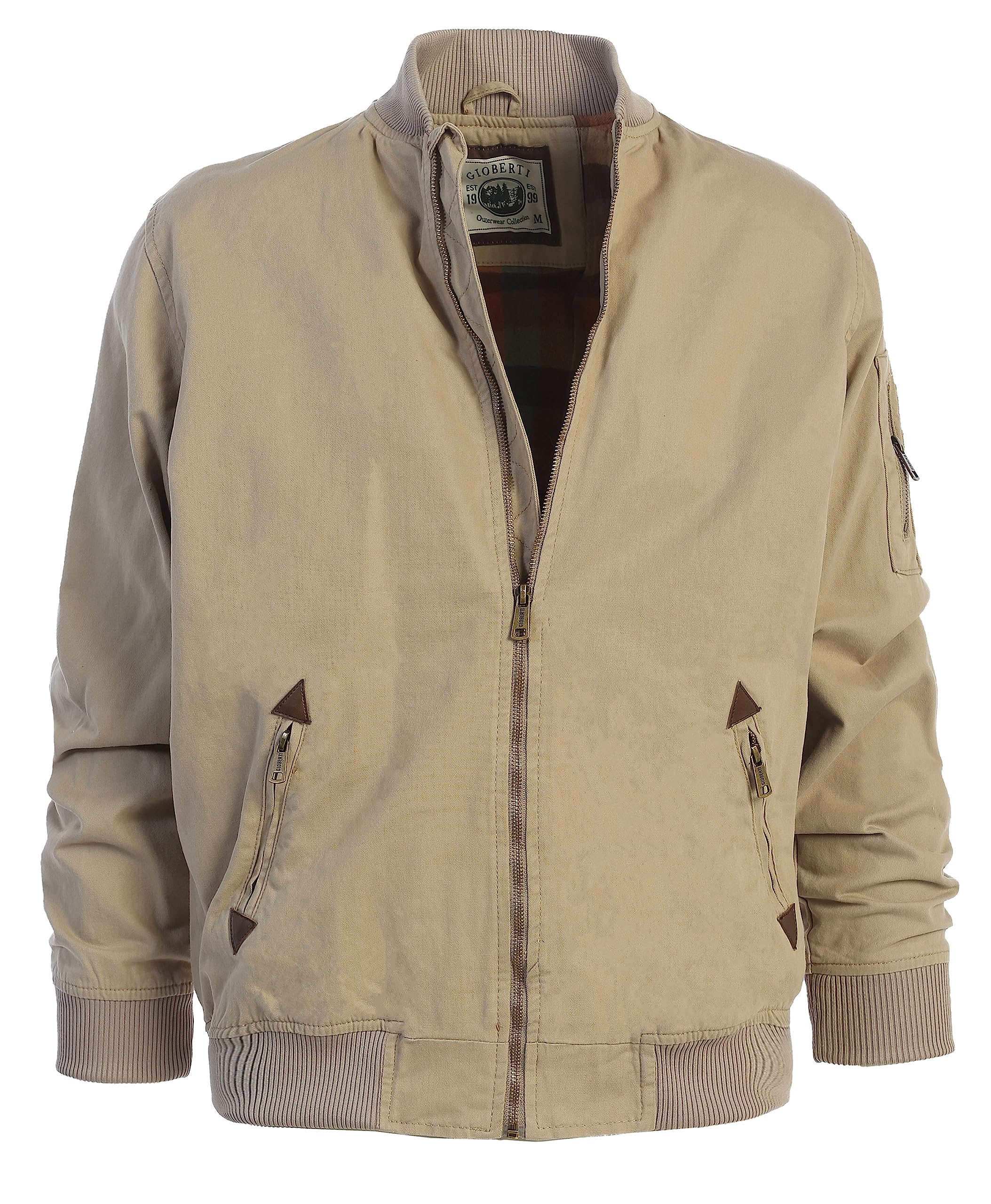 Gioberti Men's 100% Cotton Sportwear Full Zipper Twill Bomber Jacket