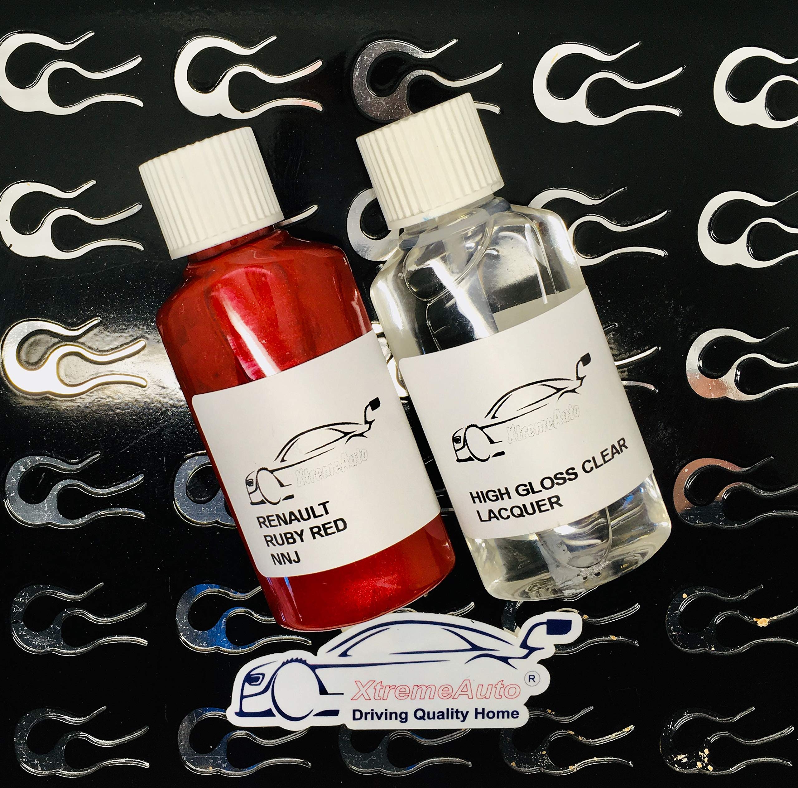 Xtremeauto Touch Up & Lacquer For Renault Ruby Red Nnj Paint Touch Up Repair Pen Kit 30Ml Scratch Chip Scrape Brush (Touch Up & Lacquer)