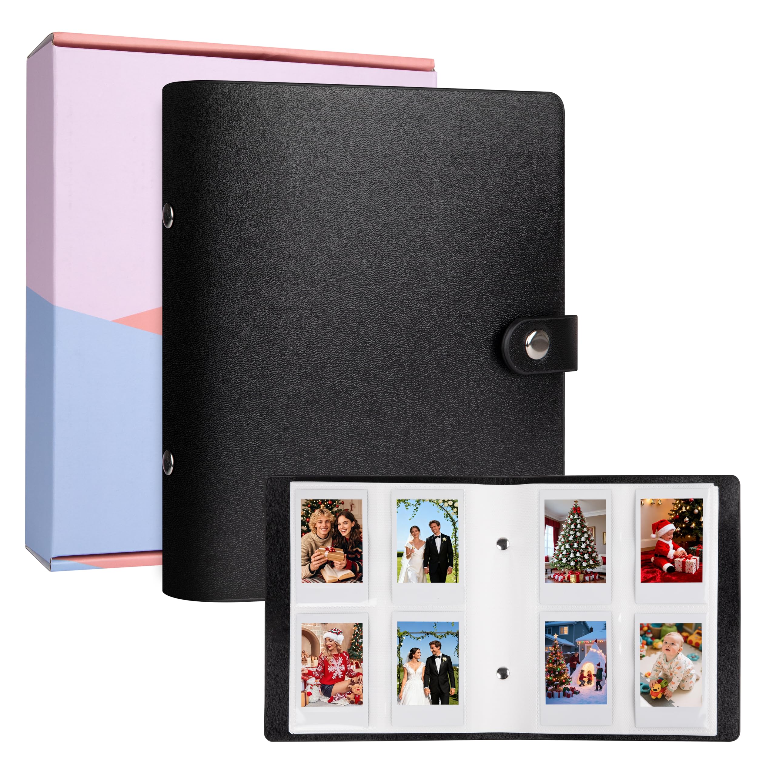 Album photo à 256 pochettes pour appareil photo instantané Fujifilm Instax Mini LiPlay 11 90 70 50S 26 25 9 8S 8 7S 8 7S 320 pochettes Noir