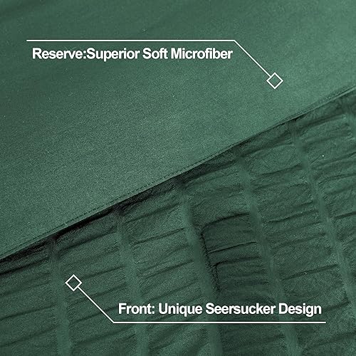 Miniatura 8 de Andency Juego de edredón de sirsaca verde esmeralda, tamaño California King (104 x 96 pulgadas), 3 piezas (1 edredón texturizado y 2 fundas de