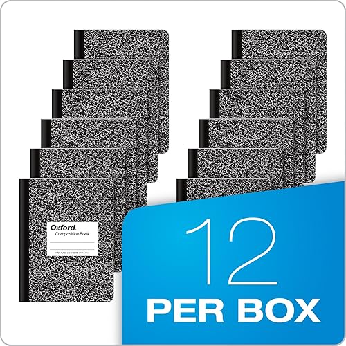 Miniatura 6 de TOPS cuaderno para composiciones veteado, 7.5 x 9.75 pulgadas, tapa dura, 100 hojas, caja de 12 cuadernos, Negro/Blanco