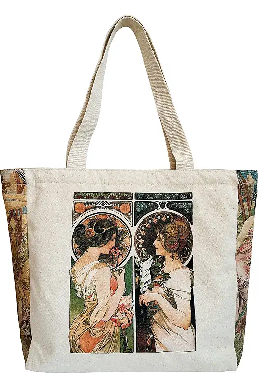 HaoHakka Canvas Tote Bag Aesthetic Vintage Cute Tote...