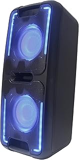 Reflexion PS08BT DJ Karaoke PA-Anlage, mobil mit Akku und Lichteffekten (Bluetooth, USB, AUX, Mikrofon, 480 Watt), schwarz