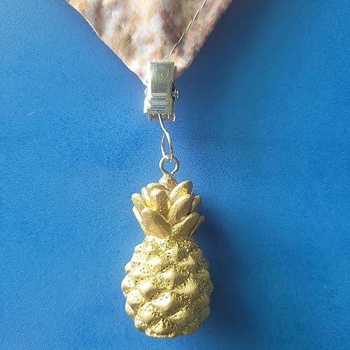 Miniatura 4 de TwoFish Juego de 4 clips dorados de resina de piña para mantel, juego de 4 clips para mantel de artesanía de piña, paquete de 4