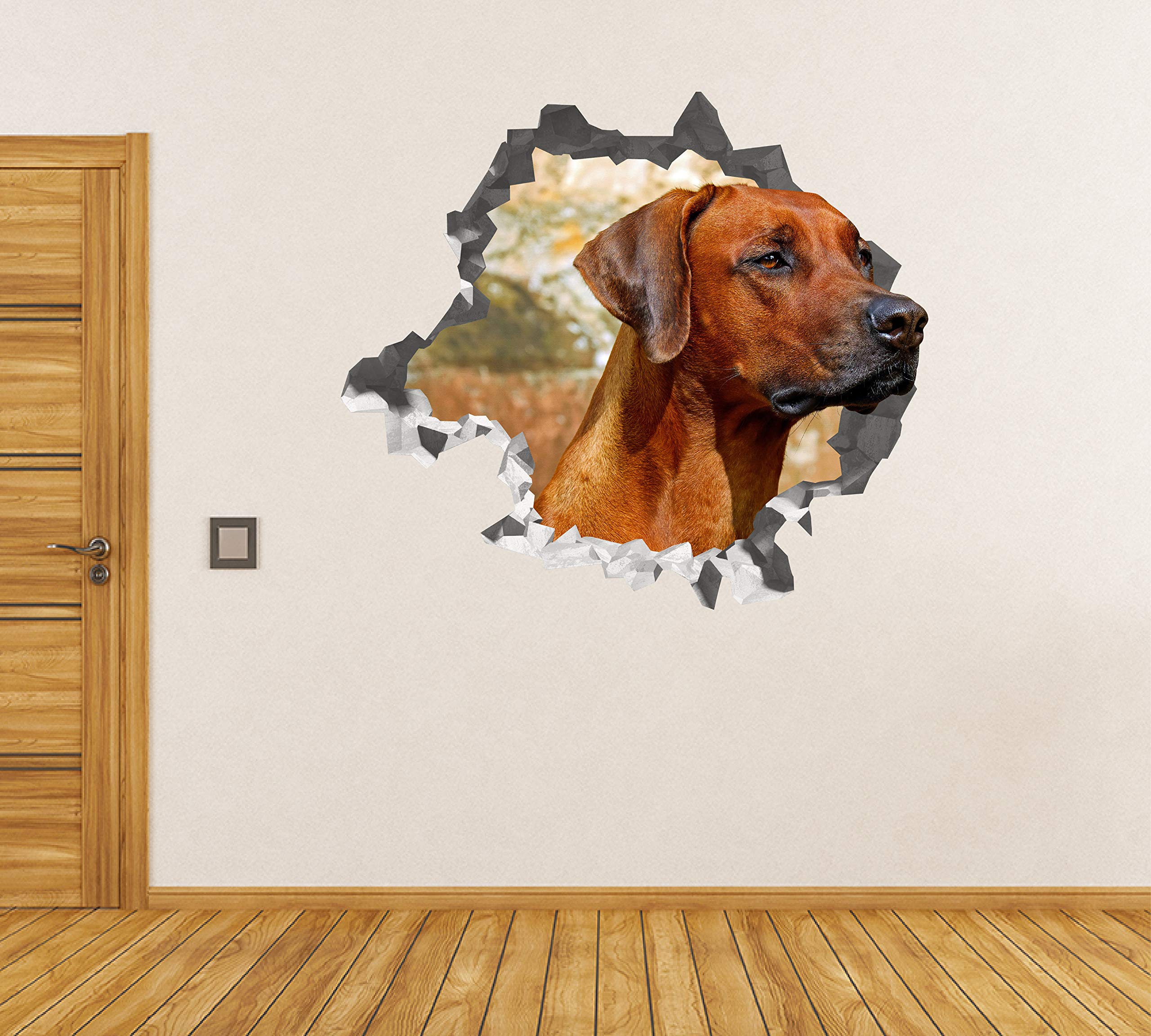 Perro Curioso Pegatina - Calcomania Animales - Decoración de Cuartos Niños - Sticker de Perro - Decoración Infantil - JS375 (Grande: 102 cm x 91 cm)