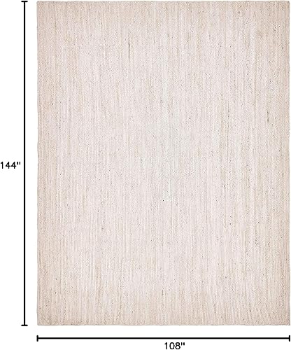 Miniatura 2 de Unique Loom Alfombra trenzada de la colección de yute - Dhaka (9 pies x 12 pies, rectangular, blanco)